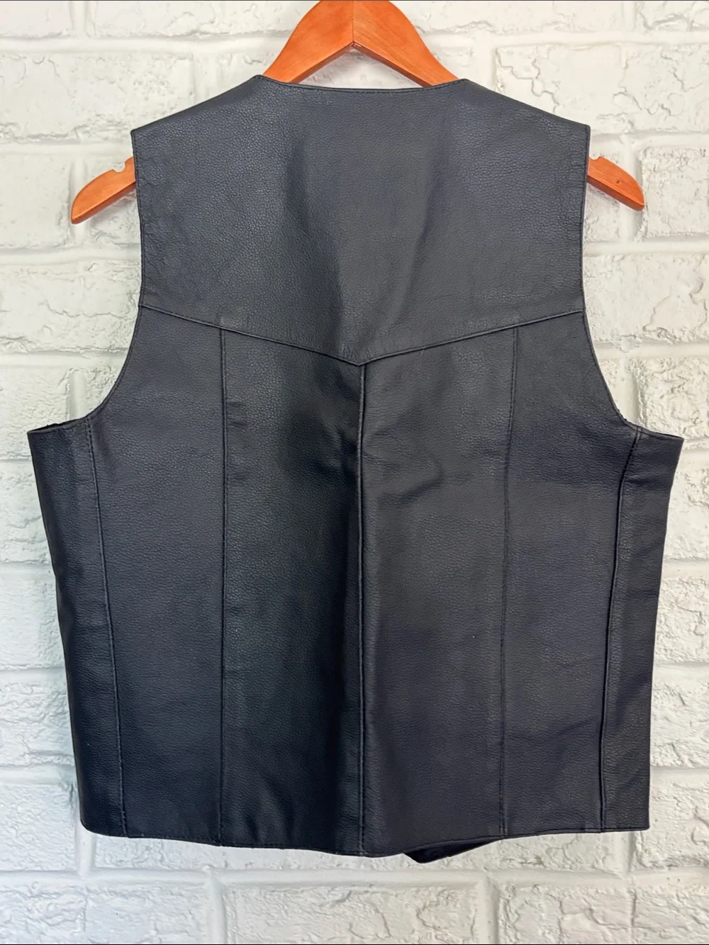 Jamin Leather Mens Black Leather Vest Size 40